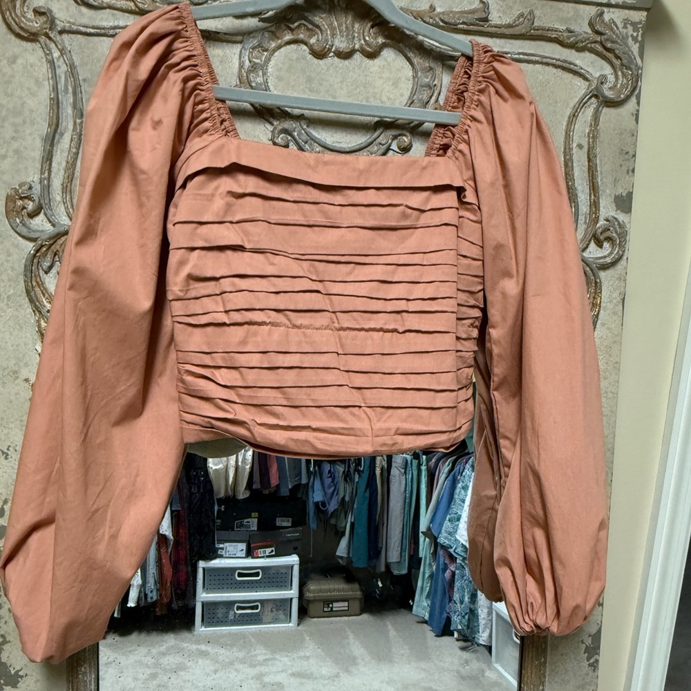 Abercrombie & Fitch Terracotta Pleated Blouse